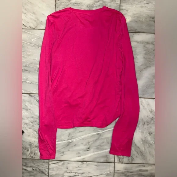 Women's Bright Pink Long-Sleeve Twist Front Top - Picture 3 of 4